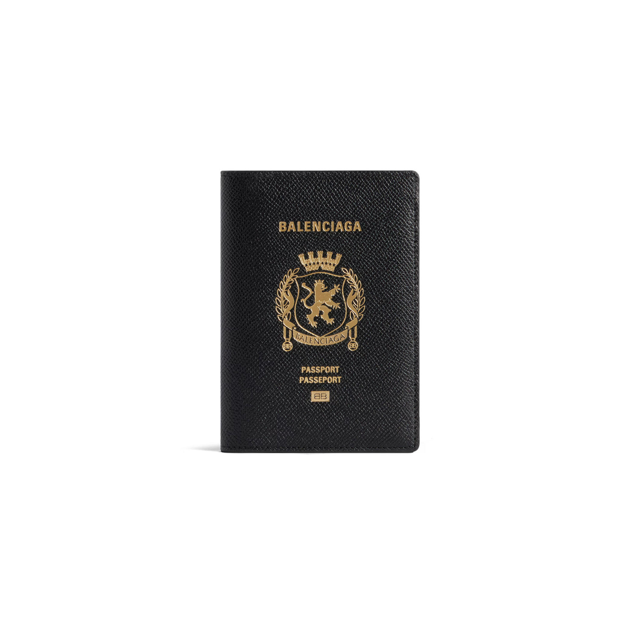 BALENCIAGA MEN'S PASSPORT HOLDER IN BLACK 7877422AA3R1000 (13.9*9.9*1.5cm)